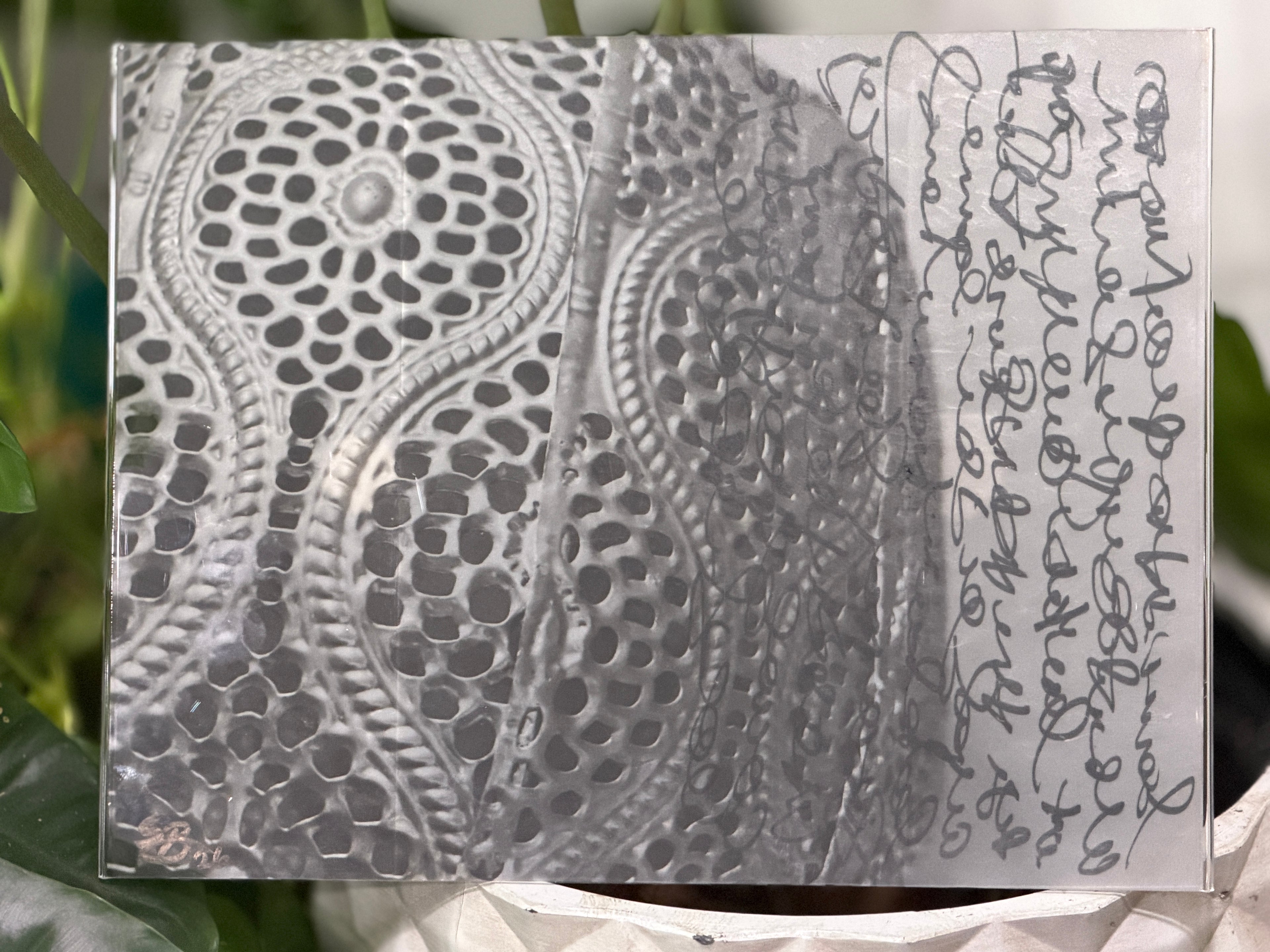 Untitled — Waxed Photograph with Asemic Writing (2026)