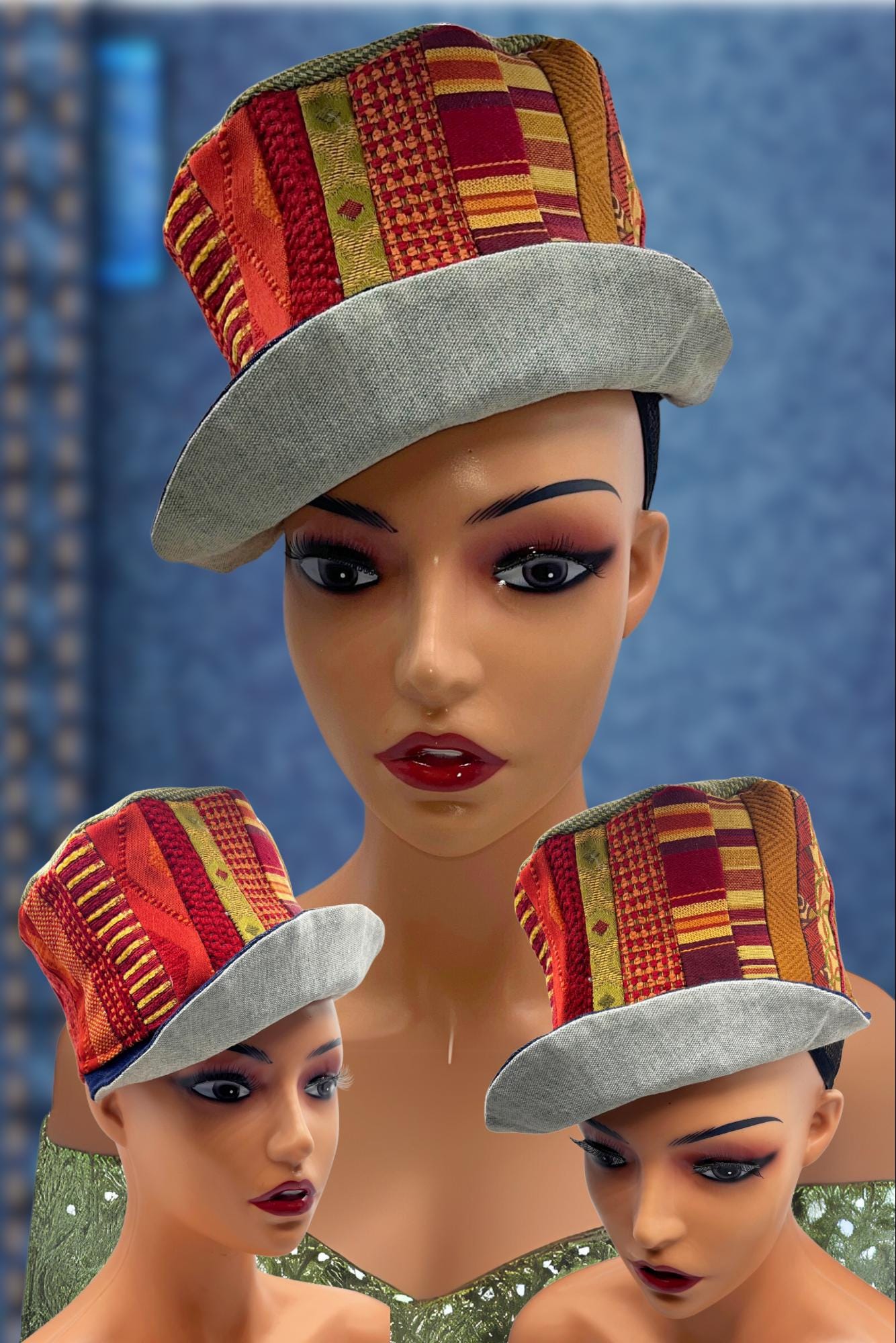 Chenille Scrap Cap / Fall Colors