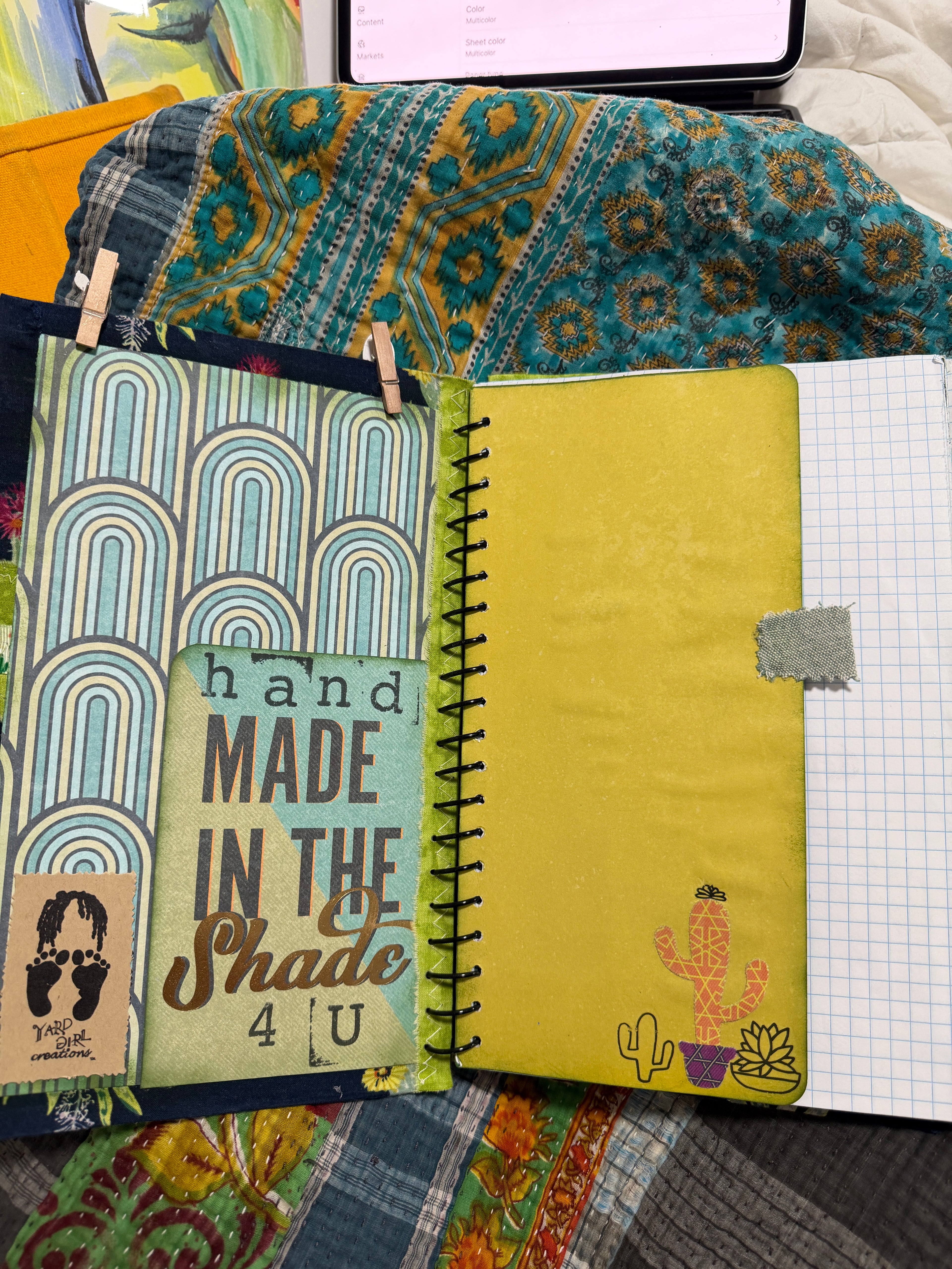 Prickly Pages | Handmade Journal — 11” x 7”