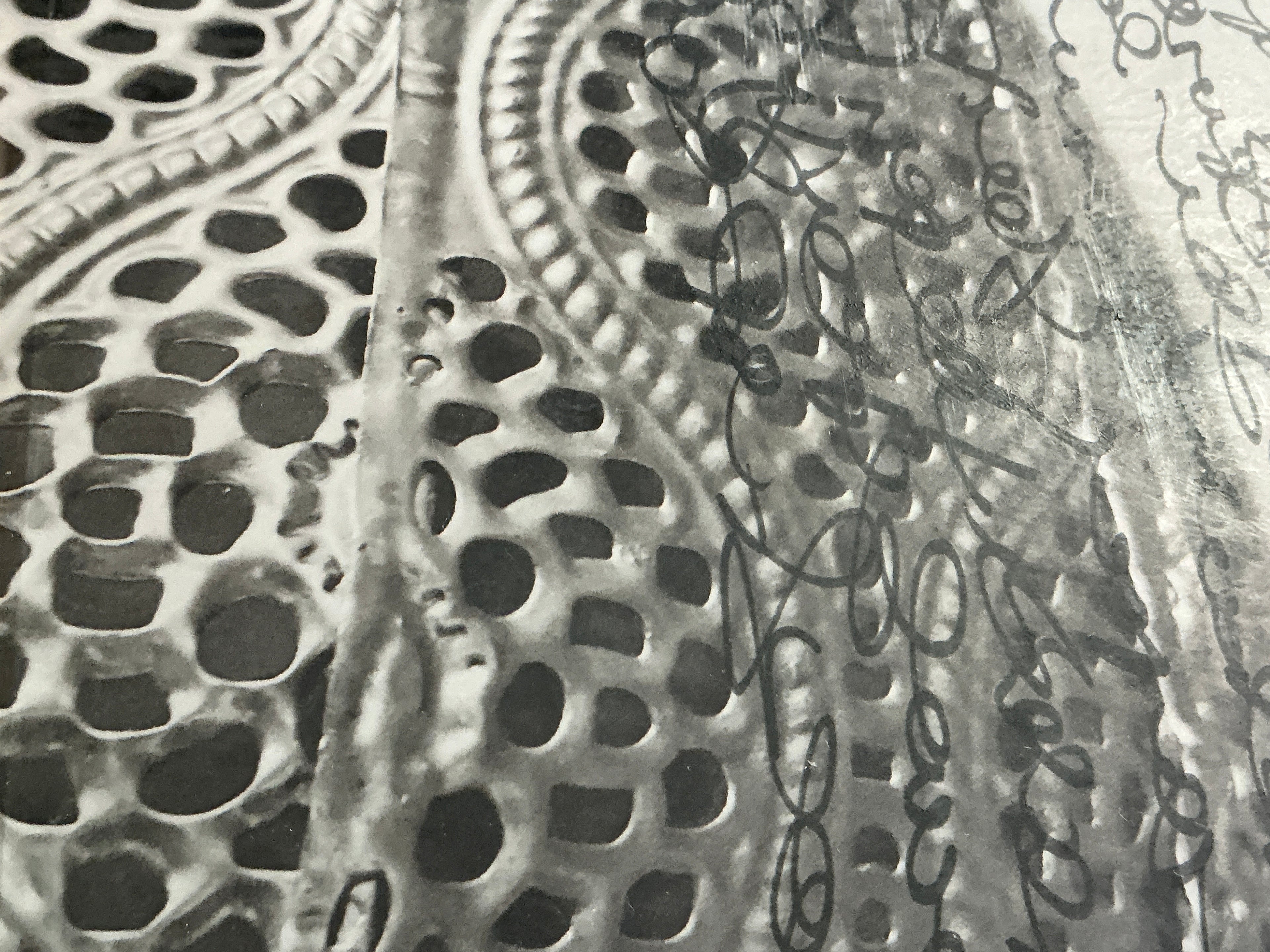 Untitled — Waxed Photograph with Asemic Writing (2026)