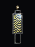 Black & Gold Seigaiha Bar Pendant — Curated Artisan Collection