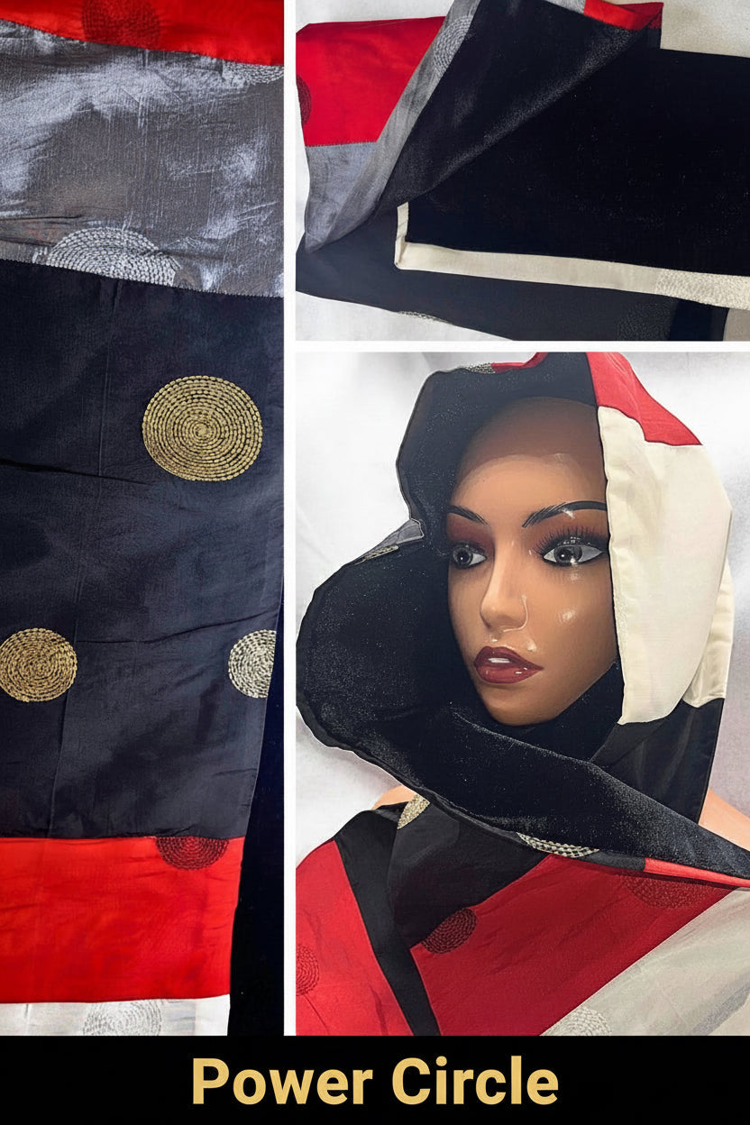 Luxury Unisex Velvet Satin “Silky” Scarves. Color Block, Patchwork Design